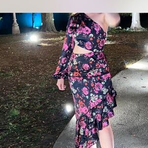 Floral One-Shoulder Dress